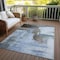 Homeroots 8' X 10' Blue Gray And Dark Brown Abstract Washable Indoor Outdoor Area Rug 602954 - alternate 2
