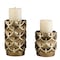 Homeroots Set Of Two Antiqued Brass Tabletop Pillar Candle Holders, 2PK 468340 - alternate 1