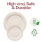 Smarty Had A Party 7.5" Ivory with Gold Vintage Rim Round Disposable Plastic Appetizer/Salad Plates (120 Plates), 120PK 867IVG-CASE - alternate 2
