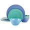 Gibson Home Brela 12 Piece Round Melamine Dinnerware Set in Assorted Blue 118528.12RM - alternate 1