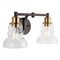 Jonathan Y Manhattan Vintage 18.5" 2-Light Metal/Glass Industrial Rustic LED Vanity, Brass Gold/Oil Rubbed Bronz JYL3545A - alternate 2