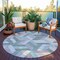 Homeroots 8' Denim Blue Round Geometric Washable Indoor Outdoor Area Rug 608060 - alternate 2