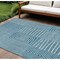Homeroots 9' X 12' Teal Blue And Ivory Geometric Washable Indoor Outdoor Area Rug 596978 - alternate 1