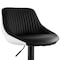 Elama 2 Piece Faux Leather Adjustable Bar Stool in Black and White with Black Base ELM-704-1-BLK-WHT - alternate 3