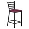 Flash Furniture HERCULES Black Ladder Back Metal Restaurant Counter Stool - Burgundy Vinyl Seat XU-DG697BLAD-24-BURV-GG - alternate 2