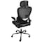 Elama High Back Adjustable Mesh and Fabric Office Chair in Black with Adjustable Head Rest ELM-F-936BKD - alternate 2
