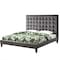Homeroots Gray Solid Wood Queen Tufted Upholstered Velvet Bed 544754 - alternate 4