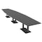 Skutchi Designs Hexagon Conference Table With Power Unit, 48 in W, 192 in L, Grey HAR-HEX.IR-48X192-DOU.BK-WA7949-NA - alternate 1