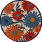 Homeroots 10' Ivory Blue And Orange Round Floral Indoor Outdoor Area Rug 545041 - alternate 2