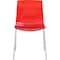 Leisuremod Astor Plastic Dining Chair with White Steel Base Water Ripple Design in Transparent Red ACW-20TR - alternate 3