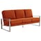 Leisuremod Jefferson Contemporary Velvet Sofa with Silver Frame, Orange JAS77OR - alternate 1