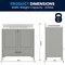 Flash Furniture Haven 36in. Vanity w/Sink, Storage Cabinet w/Gold Hardware, Bottom Drawer, Marble Countertop, Gry FS-BN-4-36-KD-GY-HDGLD-GG - alternate 2