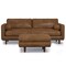 Homeroots 89" Brown Leather Sofa With Ottoman 641077 - alternate 1