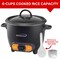 Brentwood Industries 3 Cup Uncooked/6 Cup Cooked Non Stick Rice Cooker in Black TS-506BK - alternate 2