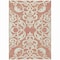 Homeroots 3' X 5' Coral And Ivory Damask Washable Indoor Outdoor Area Rug 614419 - alternate 2