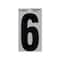 Hillman Adhesive House Address Number 6, Reflective Vinyl, Black and Silver, 5 In. 844102 - alternate 2