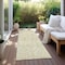 Homeroots 8' Runner Light Green Damask Washable Non Skid Indoor Outdoor Runner Rug 563854 - alternate 2