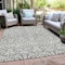 Homeroots 8' X 10' Gray And Ivory Damask Washable Indoor Outdoor Area Rug 595154 - alternate 3