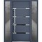 Vdomdoors Steel Door Deux 1105 Gray Graphite 2 Sidelight Exterior Windows Stainless Inserts Single Modern Pai DEUX1105EXD-GRE-W14+36+14xH80-RH-O - alternate 1
