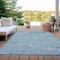 Homeroots 10' X 14' Teal Blue And Aqua Floral Washable Indoor Outdoor Area Rug 609521 - alternate 3