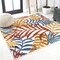 Jonathan Y Tropics Palm Leaves Cream/Orange 6 ft Square Indoor/Outdoor Area Rug AMC100B-6SQ - alternate 1