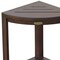 Homeroots Compact Triangular Teak Shower Outdoor Bench With Shelf In Brown Finish 376677 - alternate 2