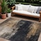 Homeroots 10' X 14' Charcoal Tan And Beige Abstract Washable Indoor Outdoor Area Rug 606097 - alternate 1