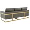 Leisuremod Lincoln Upholstered Leather Sofa with Gold Frame, Grey LA83GR-L - alternate 2