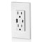 Leviton USB Receptacle, 15 A, White W5633-W - alternate 2