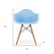 Homeroots Blue And Natural Heavy Duty Plastic And Solid Wood Dining Arm Chair 520279 - alternate 3