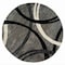World Rug Gallery Modern Wavy Circles Design Area Rug 8 ft Round Gray 377GRAY8RND - alternate 2