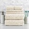 Lavish Home 6PC Jacquard Towel Set 100% Cotton Bathroom Accessories Soft & Absorbent Bathroom Set 67-040-CRM - alternate 2