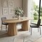 Homeroots 86" Natural Solid Wood Pedestal Base Oval Dining Table 720704 - alternate 2