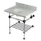 Kingston Brass 30-Inch Carrara Marble Console Sink with Acrylic Legs and Shelf, 8-Inch, 3-Hole KVPB3030MAB5 - alternate 1