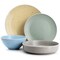 Elama Emilia 16 Piece Assorted Double Bowl Stoneware Dinnerware Set in Speckled Multi-Color ELM-EMILIA-AST - alternate 3