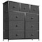 Homeroots 39" Black And Gray Fabric Bin and Steel Nine Drawer Dresser 438315 - alternate 1