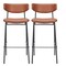 Homeroots Set of Two 26" Brown And Black Faux Leather And Steel Counter Height Bar Chairs 555705 - alternate 3