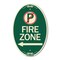 Signmission No Parking Symbol and Left Arrow, 12 Inch X 18 Inch Architectural Oval, Heavy Gauge Aluminum A-OV-G-1218-24655 - alternate 1