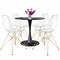 Leisuremod Bristol 5-Piece Modern Dining Set: Round MDF Table & 4 Eiffel Plastic Chairs with Chrome Legs, 5PK BTBL-35BL-CR19CLG4 - alternate 1