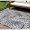Homeroots 6' X 9' Navy Blue And Beige Botanical Leaves Indoor Outdoor Area Rug 546680 - alternate 4