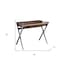 Homeroots 36" Brown and Silver Writing Desk With Two Drawers 286397 - alternate 2