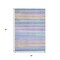 Homeroots 3' X 5' Lavender Sky Blue And Beige Striped Washable Indoor Outdoor Area Rug 631215 - alternate 1