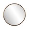 Homeroots 20" Antiqued Brass Round Metal Framed Accent Mirror 401210 - alternate 1