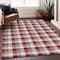 Homeroots 9' X 12' Red Gray And Beige Plaid Washable Indoor Outdoor Area Rug 601432 - alternate 2