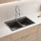 Blanco Liven SILGRANIT 33in 50/50 Double Bowl Dual Mount Kitchen Sink with Low Divide - Cinder 443204 - alternate 2