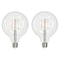 Bulbrite LED Filament, 8.5 Watt Dimmable G40 Light Bulb, Clear Glass Finish, E26 Base, 5000K, 800 Lumens, 2PK 862096 - alternate 1
