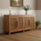 Homeroots 71in Brown Solid Wood Carved Geometric Sideboard with Four Doors 634325 - alternate 2