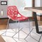 Leisuremod Modern Asbury Dining Chair with Chromed Legs, Red AC16R - alternate 2