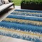 Homeroots 5' X 8' Navy Blue Gold And Ivory Striped Washable Indoor Outdoor Area Rug 598371 - alternate 1