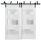 Sartodoors Sliding Closet Frosted Glass 3 Lites Barn Bypass Doors 60 x 96 inches, Lucia 4070 White Silk, Sturd LUCIA4070BBB-WS-6096 - alternate 1
